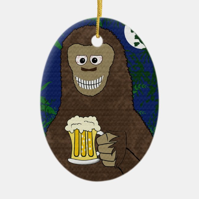Drinkin Bigfoot Ornament (double sided) (Front)