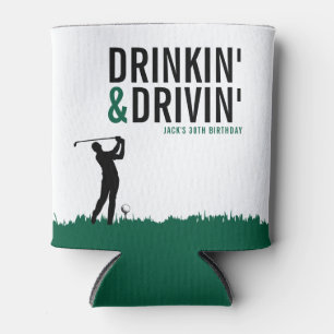 Drinkin' & Drivin' Adult Golf Birthday Party Can Cooler