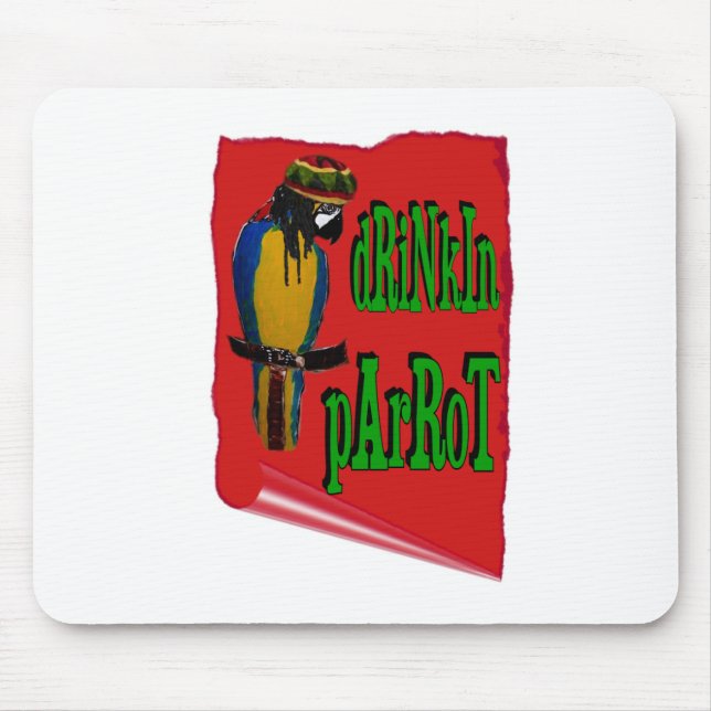 Drinkin' Parrot Mouse Pad (Front)