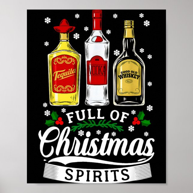 Drinking Alcohol Christmas Party Gift Full Of Chri Poster (Front)