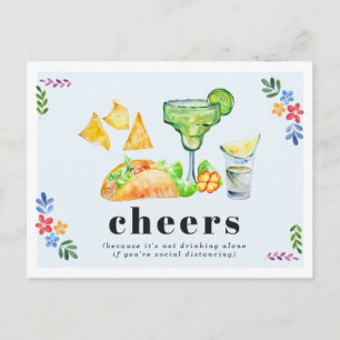 Drinking Alone Tacos & Tequila Social Distancing Postcard
