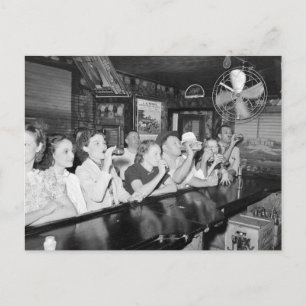 Drinking at a Louisiana Bar, 1938 Postcard