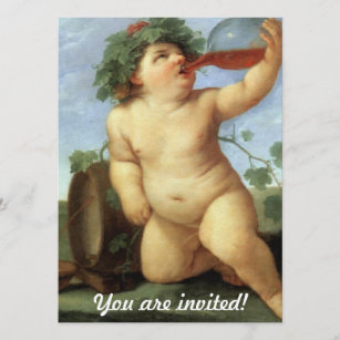 Drinking Bacchus Cocktail Party Invitation