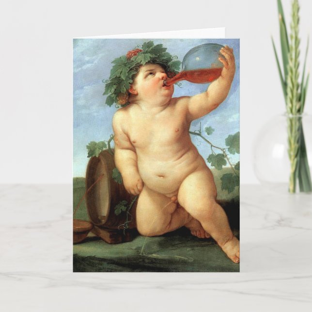 Drinking Bacchus Greeting Card (Front)