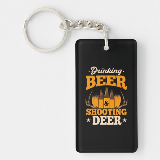 Drinking Beer And Hunting Deer Key Ring (Front)