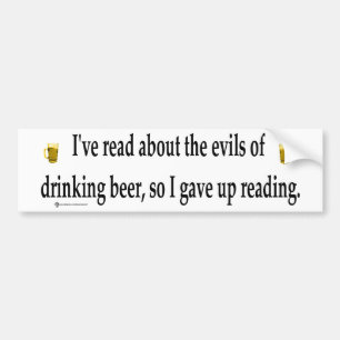 drinking beer bumper sticker