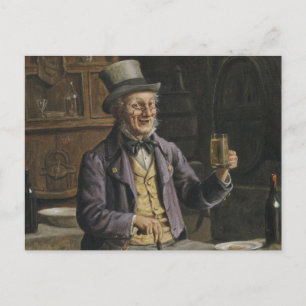 Drinking Beer Painting Postcard