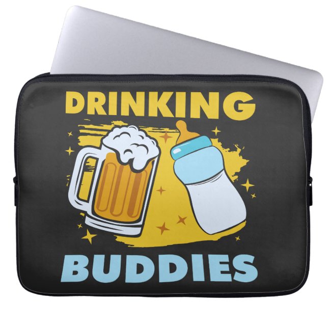 Drinking body fahers day laptop sleeve (Front)