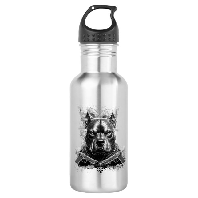 drinking bottle, stainless steel, pitbill design,c 532 ml water bottle (Front)