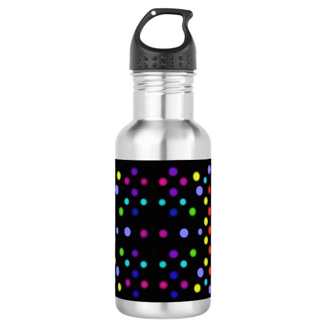 Drinking bottle with points on a black background. (Front)