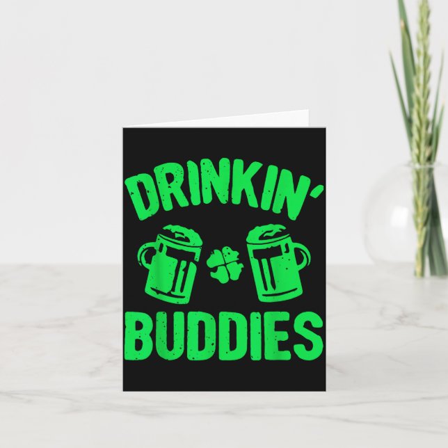 Drinking Buddies Irish Proud St Patrick's Day Mens Card (Front)