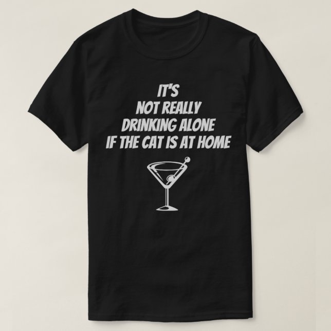 Drinking Cat Lover Cats T-Shirt (Design Front)