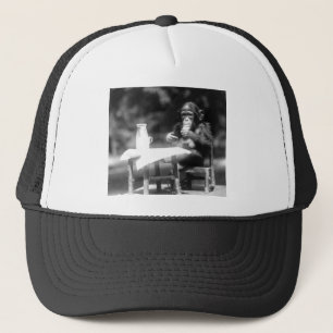Drinking Chimpanzee Vintage National Zoo Trucker Hat