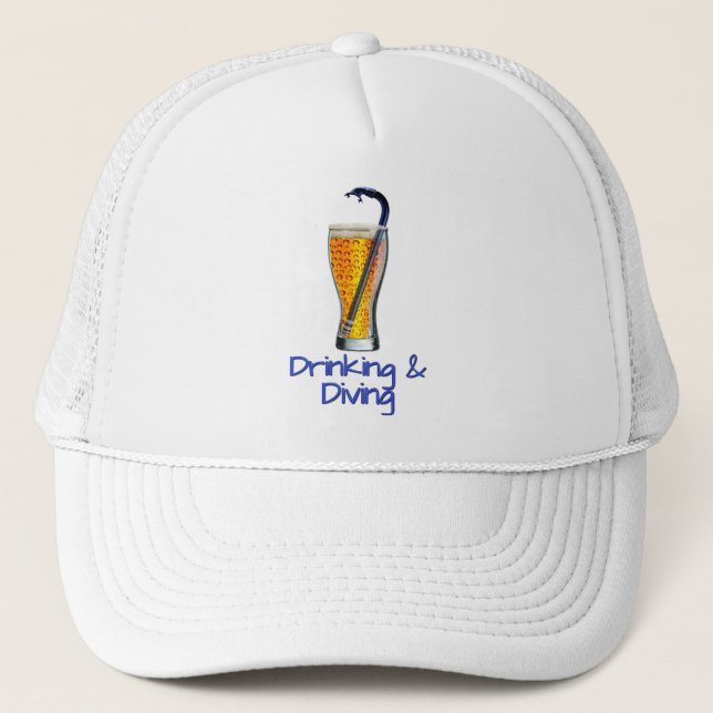 Drinking & Diving Trucker Hat (Front)