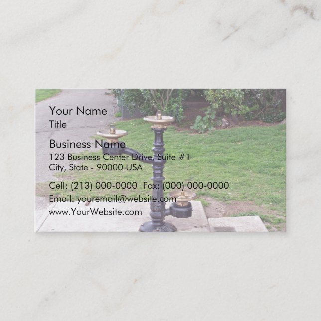 Drinking fountain business card (Front)