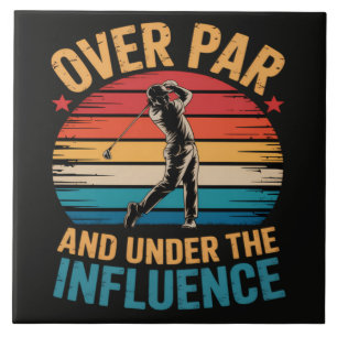 Drinking Funny Golfing Ceramic Tile