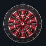 Drinking Game in Black and Red Dartboard<br><div class="desc">TO REQUEST EDITS TO THE BOARD DESIGN PLESE CONTACT ME AT cooldartboards@gmail.com. Custom boards are $85 (Matt, Zazzle keeps giving me a 404 when I try to reply to you) Dark Sections ("safe" spots): Give Drink They Drink Pass Add Drink to Group Cup Give 2 Drinks Light Section (drink drink...</div>