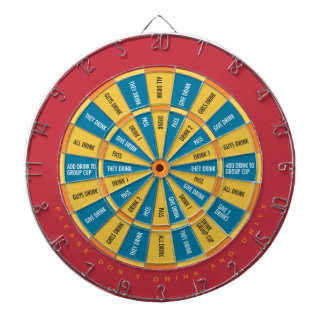 Drinking Game in Primary Colours Red Green Blue Dartboard
