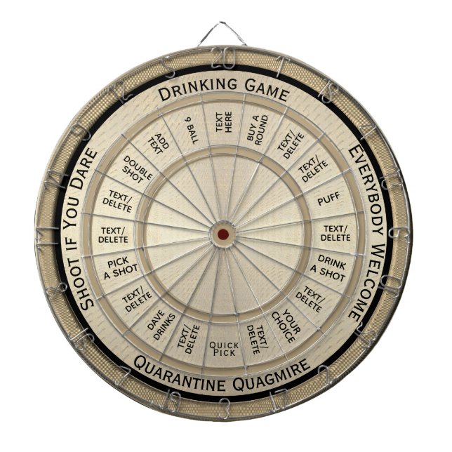 Drinking Game Quarantine Quagmire  Regulation Dartboard (Front)