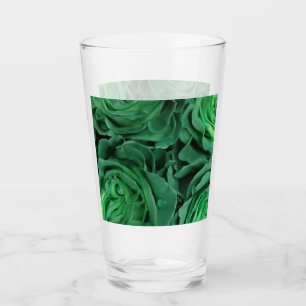 Drinking Glass - Pretty Green Roses