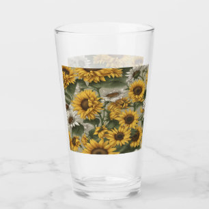 Drinking Glass - Sunflowers Daisies #2