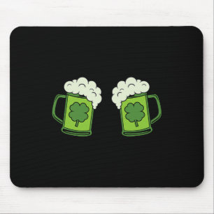 Drinking Green Beer Breast Shamrock Irish Patricks Mouse Pad