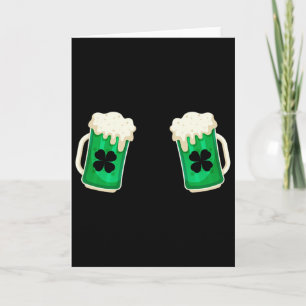 Drinking Green Beer Breast Shamrock Irish St Patri Card