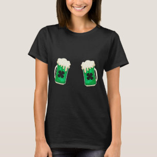 Drinking Green Beer Breast Shamrock Irish St Patri T-Shirt