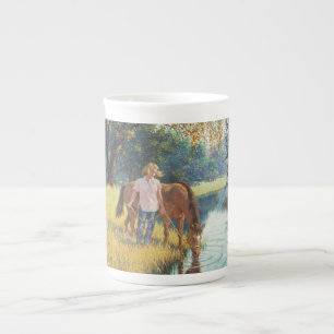 DRINKING HORSE & GIRL - Arthur Sarnoff Mug
