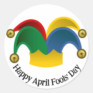 Drinking Jesters April Fools Day Classic Round Sticker