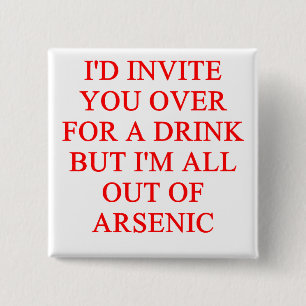 drinking joke 15 cm square badge