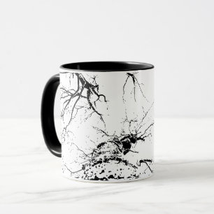 Drinking mugs with birch forest tree tops