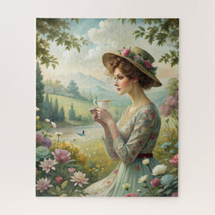 Drinking Tea in Garden Jigsaw Puzzle