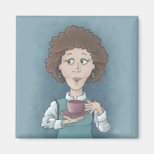  Drinking Tea Magnet