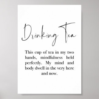 Drinking Tea quote- Thich Nhat Hanh Quote  Poster