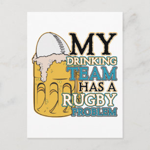 Drinking Team Rugby Postcard