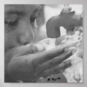 Drinking the waters of O Oils Atwork Poster