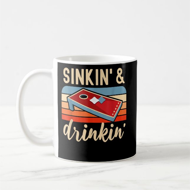 Drinking Toss Game Cornhole Fun  Coffee Mug (Left)