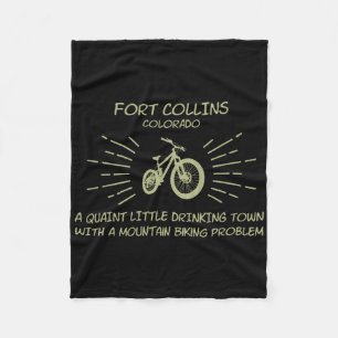Drinking Town Mountain Biking Problem - Fort Colli Fleece Blanket