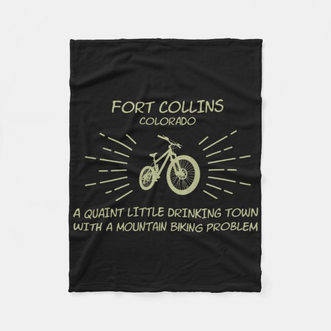 Drinking Town Mountain Biking Problem - Fort Colli Fleece Blanket (Front)
