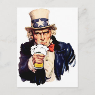 Drinking Uncle Sam Postcard