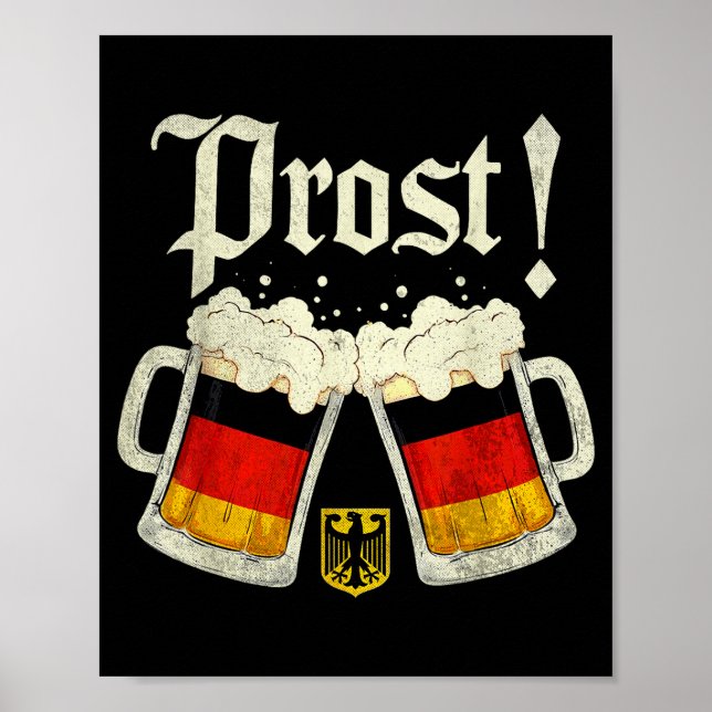 Drinking Vintage German Prost Men Women  Poster (Front)