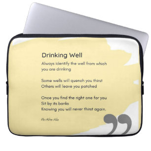 Drinking well poem yellow laptop sleeve