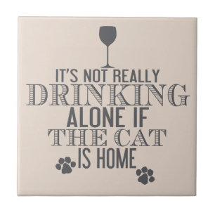 Drinking With The Cat Funny Coaster