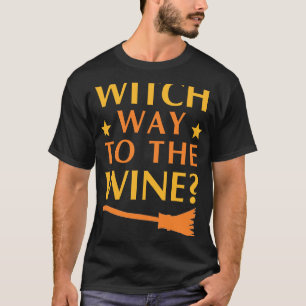 Drinking Womens Halloween Witch Way To The Wine T-Shirt