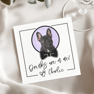 Drinks are on me Dog Wedding Napkin