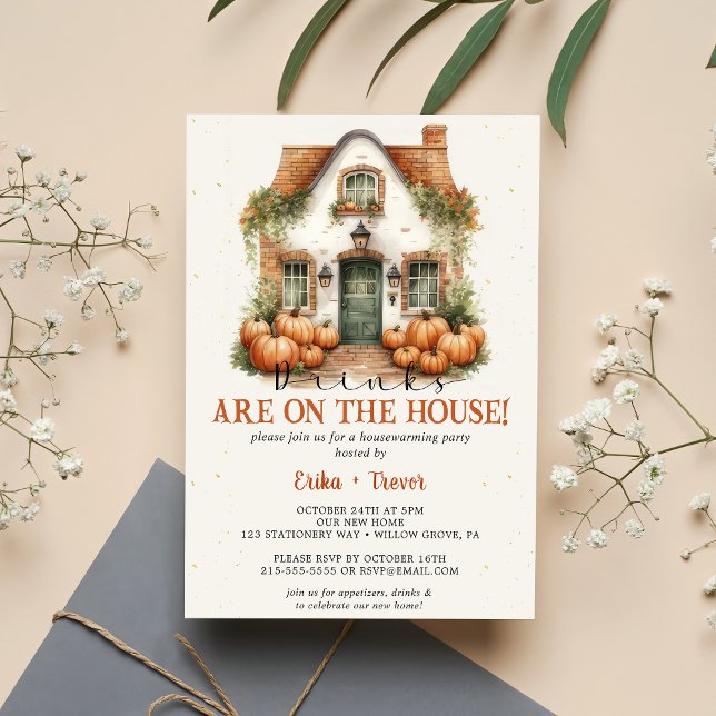 Drinks Are On the House! Halloween Party  Invitation (Creator Uploaded)