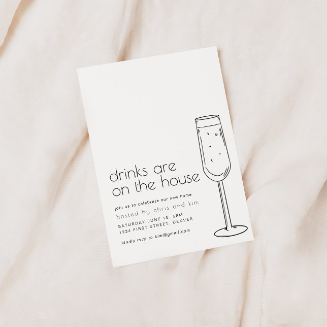 Drinks are on the House Housewarming Party Invite (Creator Uploaded)