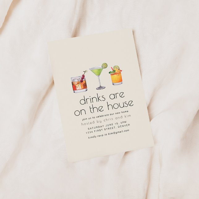 Drinks are on the House Housewarming Party Invite (Creator Uploaded)
