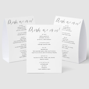 Drinks Are On Us Modern Calligraphy Wedding Bar